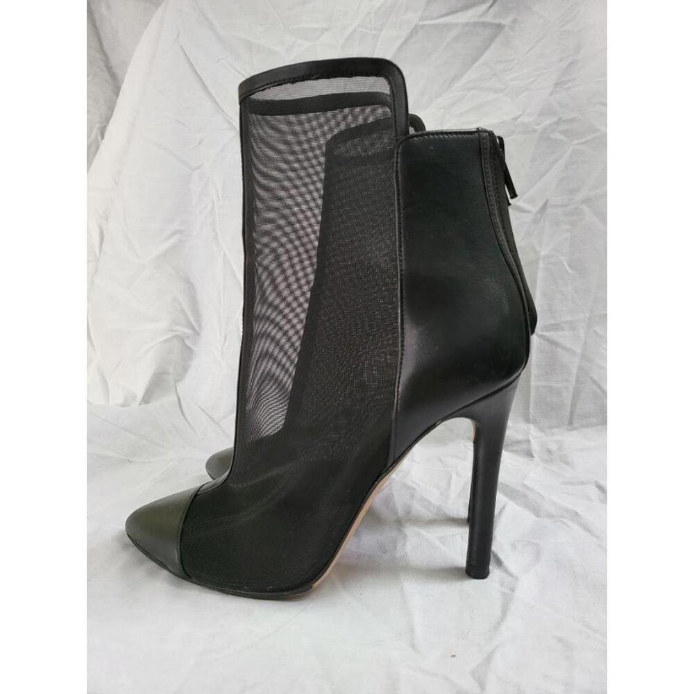 REED KRAKOFF ITALY back zipper pointed toe mesh stiletto heel booties boots 37.5